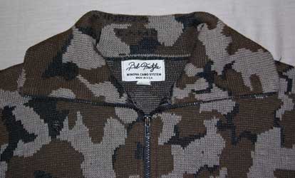 Winona camo jacket has a shirt collar with zipper closure