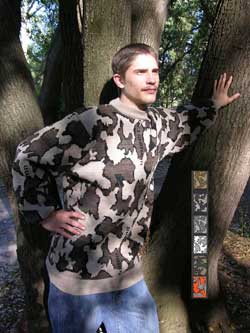 Knit Winona Camo™ pullover crew neck sweater in color way E  Winona Knit Camo™  pullover crew neck sweater in color way E