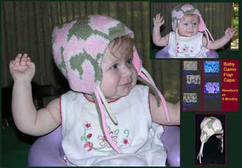 Knit camo flap caps for babies make unique gifts