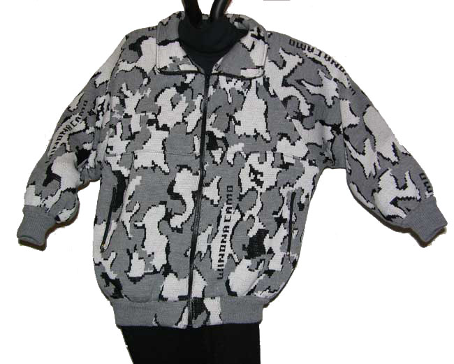 Knit Camouflage Raglan Jacket in Snow Camo