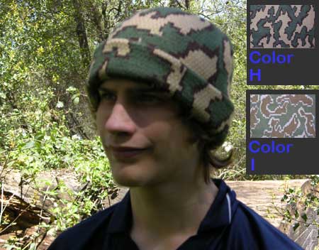 Camo Boarder Beanie in Spring Hunter Green