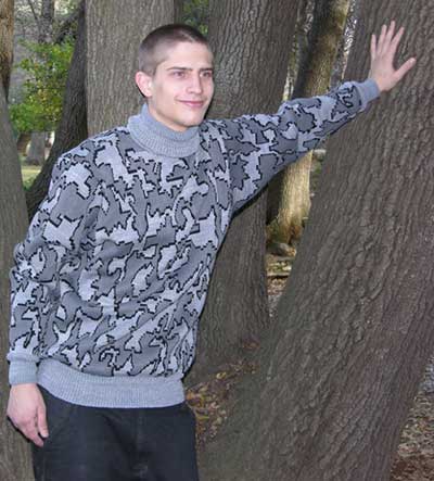 Knit Camouflage Sweater Size Large Cloudy Snow Camo