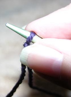 Photo ofThe first step of a knit cast on begins with a slip knot also known as a slip loop 