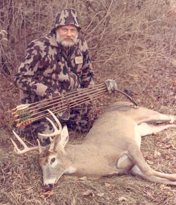 Bob Fratzke on a bowhunting trip in Mn in 1986