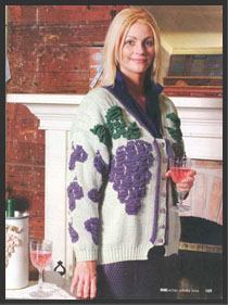 Plumpious Grape Cardi designed and knit by Sharon Nani /The Knit Tree