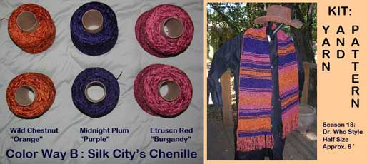 Yarn Kit for Season 18 Dr Who Style Scarf half size