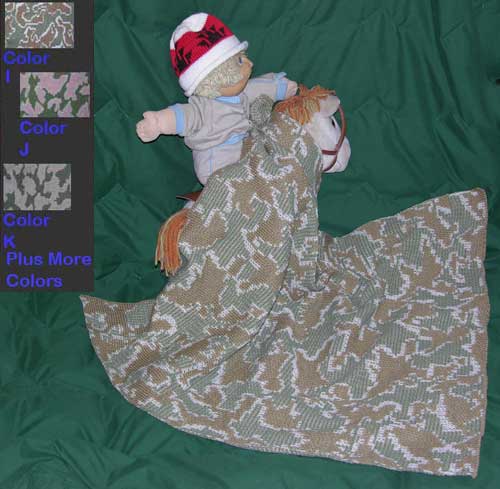 Knit Camouflage Baby Blanket in 10 Color Ways