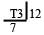 Symbol on a production pattern. T3 means use stitch size 3, which should yield a stitch gauge of 7 stitches per inch and 12 rows per inch 