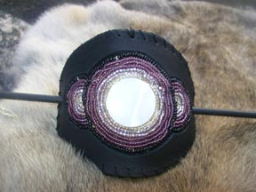 Native American Art Style of a Custom Beaded Hair Piece in the likeness of Brother Moon