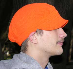 The Knit Tree"s Knit newsboy Cap hunter orange