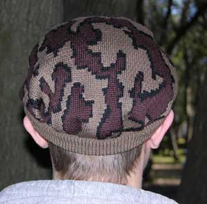 The Knit Tree"s Knit  Ridge Runner Cap 100% merino wool  back view