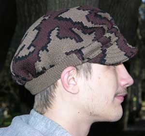 The Knit Tree"s Knit  Ridge Runner Cap 100% merino wool  side view