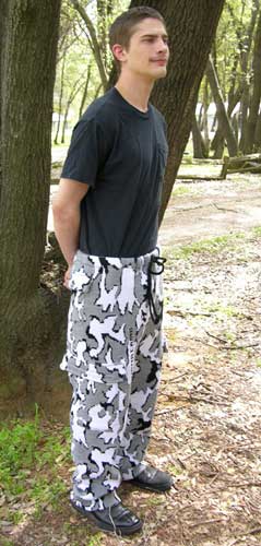 knit Camo Cargo Pants with Winona pattern