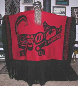 Wolf Dance Shawl Pacific Northwest Art Style