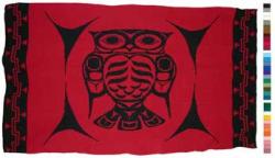 Owl is honored in this Pacific Northwest Knit Blanket