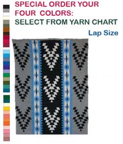 Friendship Design featured on this four color Hupa Karuk Yurok Lap Blanket