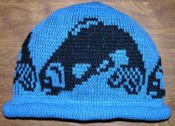 Salmon Design on this Pit River Replica Knit Native Beanie