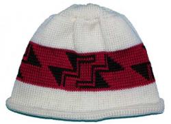 Little Stairway to Heaven Indian Basketry Motif on Knit Native Cap