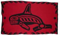 Orca Killer Whale is honored in this Pacific Northwest Knit Blanket