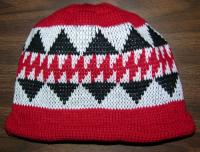 Featured Native Design ~ Sturgeon ~ Knit Adult Cap ~ shown with roll hem