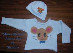 Mister Mouse Anime Painting on a Cotton pullover and cap set