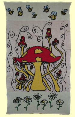 Mushroom Fantasy Blanket ~ Afghan by Little Knitter Candace Rose