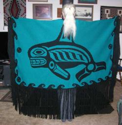 Orca Killer Whale is honored in this Pacific Northwest Knit Dance Shawl