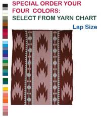 Swallow Tail Design featured on this four color Hupa Karuk Yurok Lap Blanket