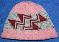 Stairway to Heaven  Native Basketry Mark on this Baby Indian Beanie Acrylic