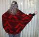 Native Friendship Shrug ~ Back View ~ Shown in Black and Red